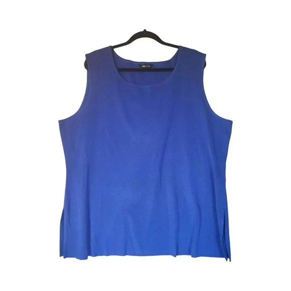 New $188 Misook Tank Top Size 2X Blue Scoop Neck Sleeveless Pullover - Picture 1 of 7